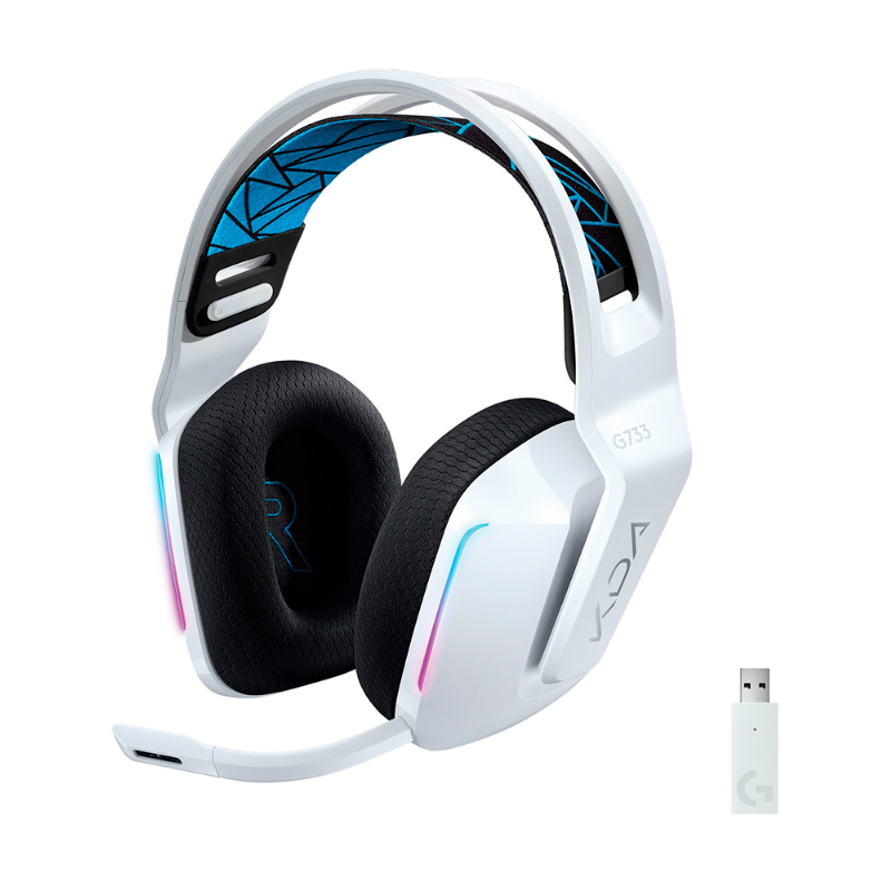 фото Игровая гарнитура logitech g733 k/da lightspeed wireless gaming headset white (981-000990)