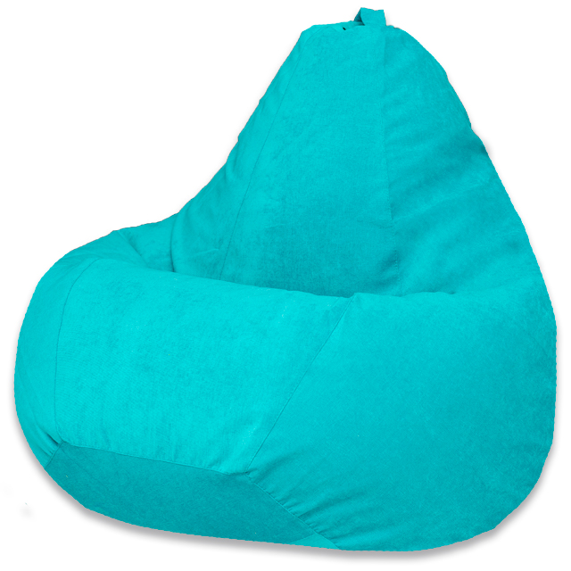 фото Кресло мешок груша бирюзовый микровельвет l, классический dreambag