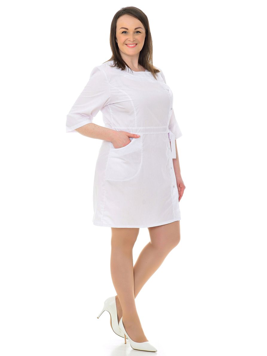 фото Халат медицинский женский medicalwear алиса 006 белый 54 ru