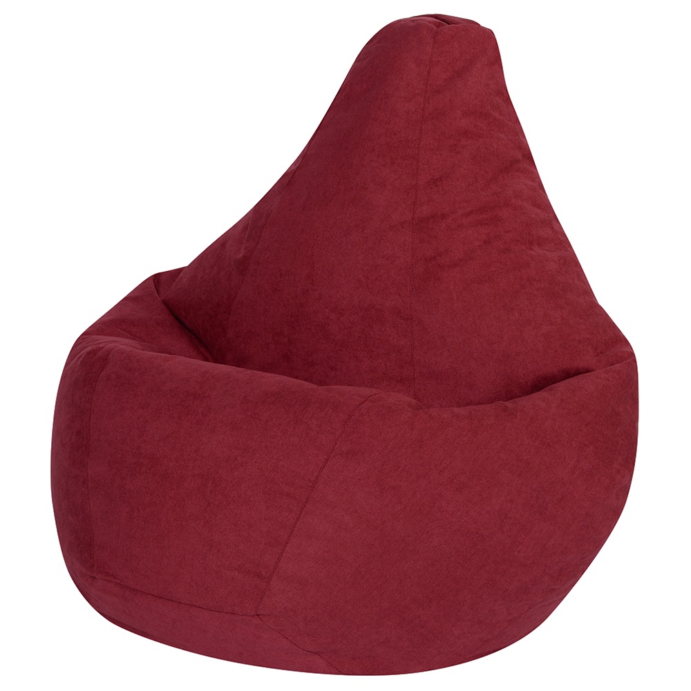 фото Кресло мешок груша бордовый велюр l, классический dreambag