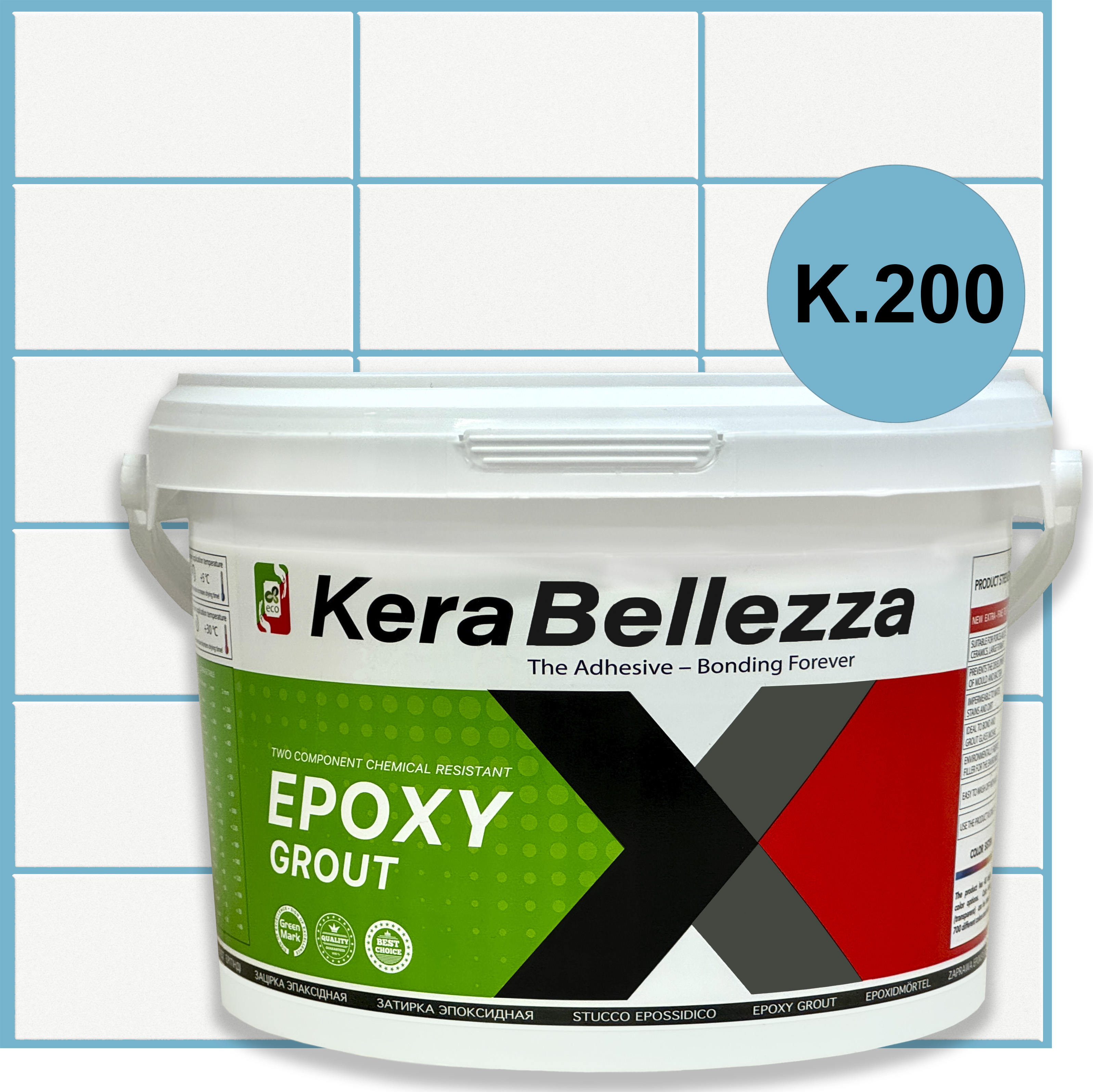 Затирка цветная эпоксидная KeraBellezza Design К200 Пасмурно-небесный 0.33 кг.