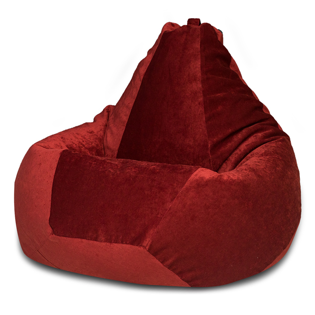 фото Кресло мешок груша бордовый микровельвет 2xl, классический dreambag