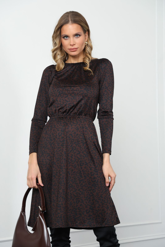 Платье женское by Ksenia Avakyan 92700 коричневое 52 RU