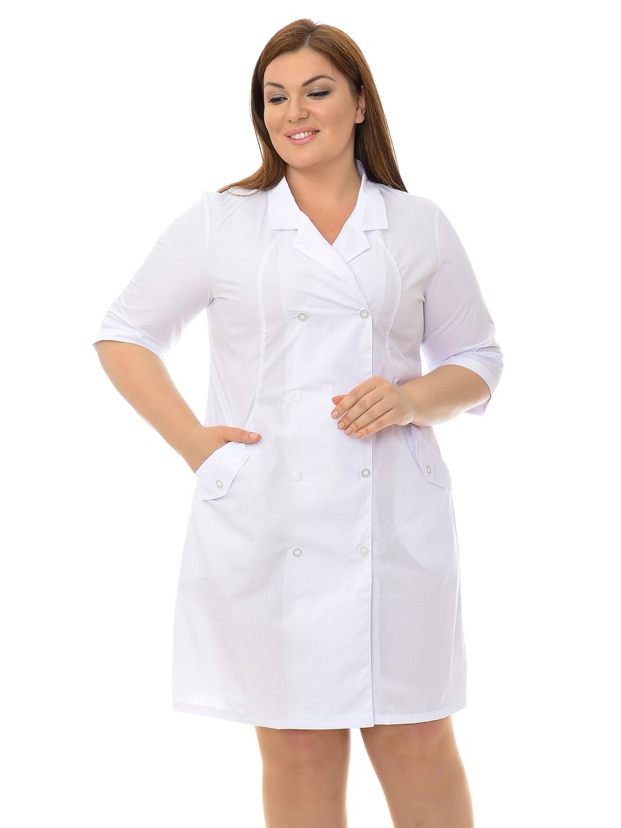фото Халат медицинский женский medicalwear арлекино 007 белый 54 ru