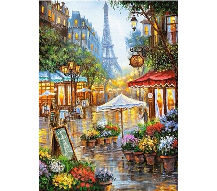 

Алмазная мозаика картина стразами Улочка Парижа, 50х65 см, 00115372