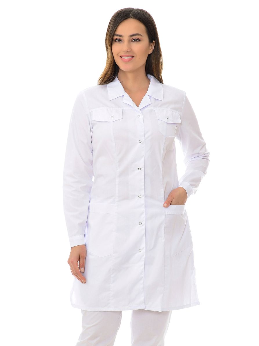 фото Халат медицинский женский medicalwear лилия 011 белый 40 ru