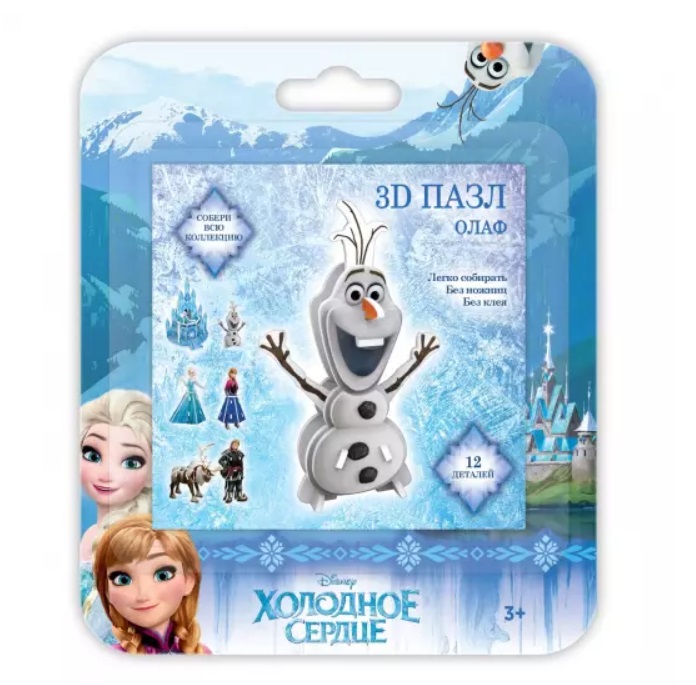 фото 3d пазл "olaf" iq 3d puzzle