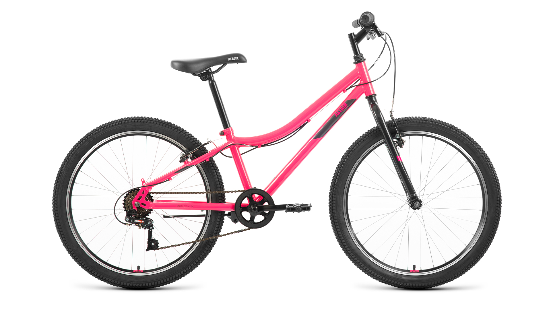 Велосипед 24 FORWARD ALTAIR MTB HT 1.0 (6-ск.) 2022 (рама 12) розовый/серый