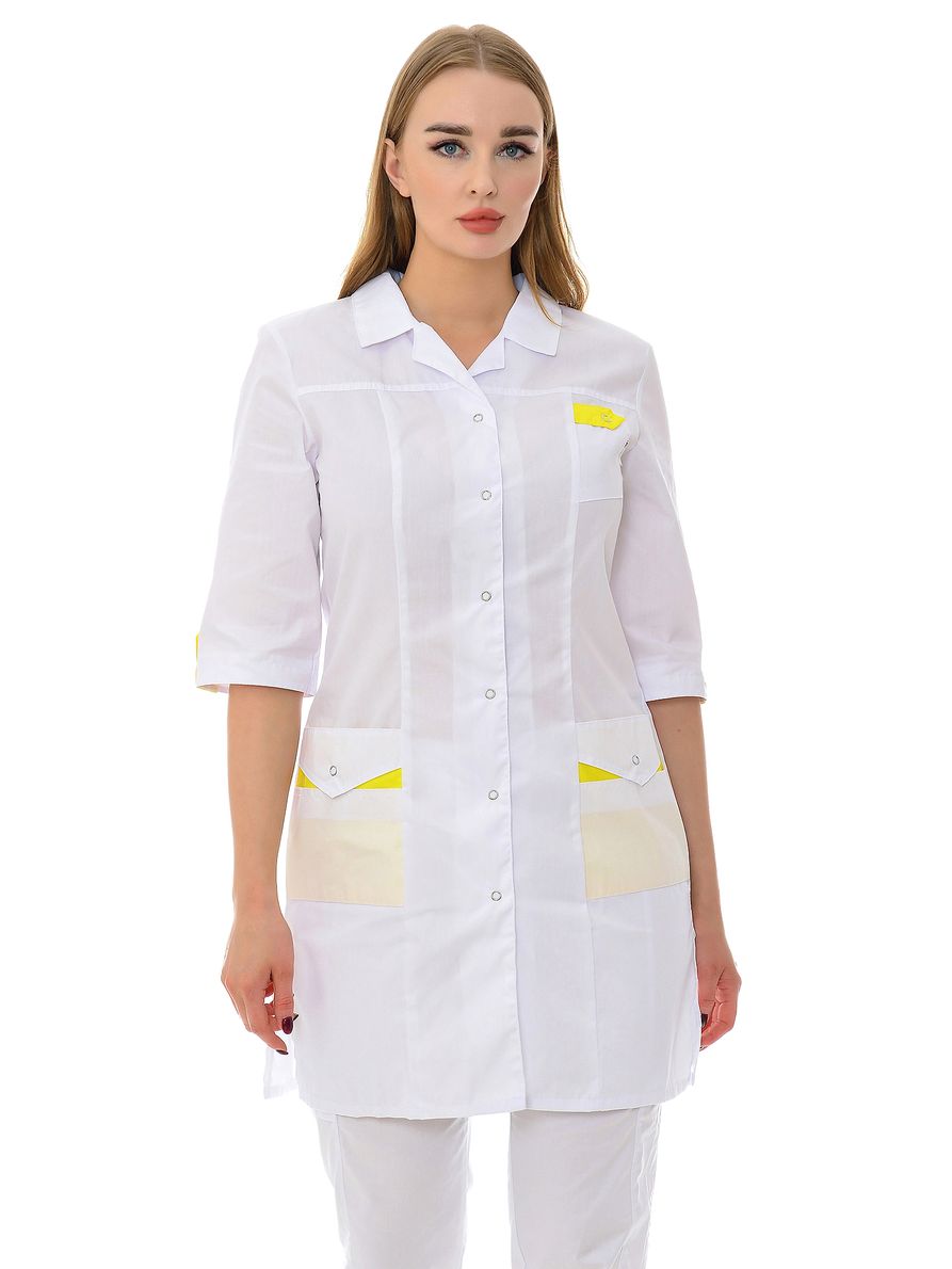 фото Халат медицинский женский medicalwear виола 012 белый 40 ru