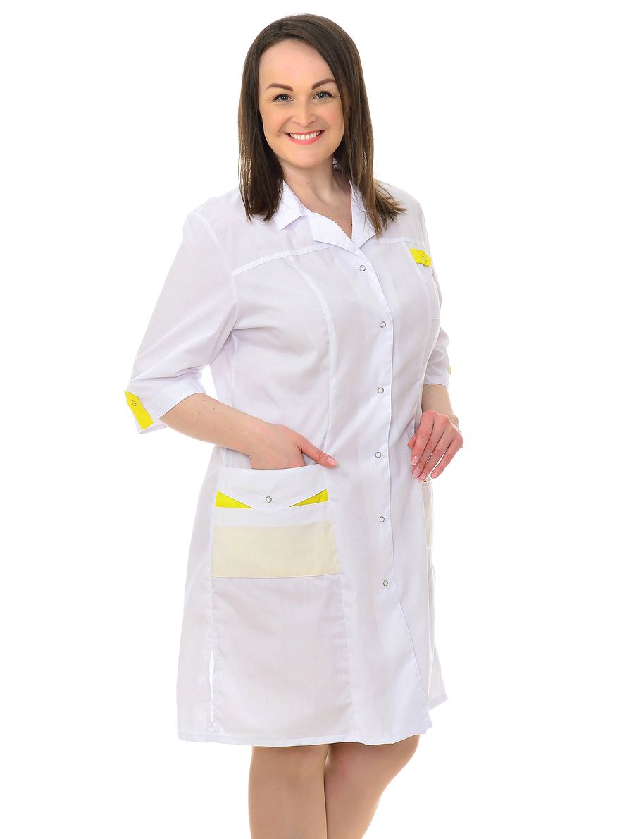 фото Халат медицинский женский medicalwear виола 012 белый 56 ru