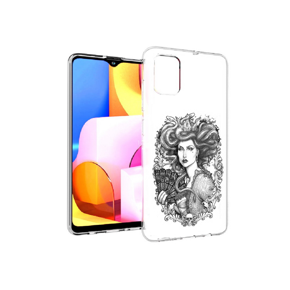 

Чехол MyPads Tocco для Samsung Galaxy A71 медуза черно белый (PT142122.485.472), Прозрачный, Tocco