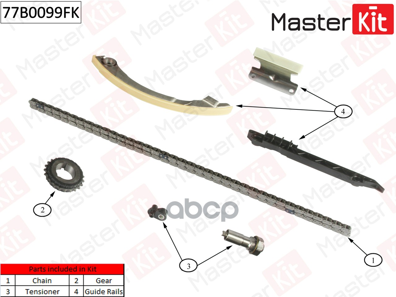 

Комплект Цепи Грм Opel Insignia 2.0 Turdo A20 Nht 08- 77b0099fk MasterKit арт. 77B0099FK, 77B0099FK