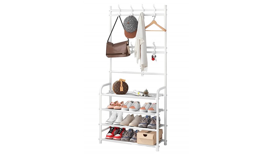 фото Вешалка-стойка для одежды new simple floor clothes rack with shelves for shoes xmj80