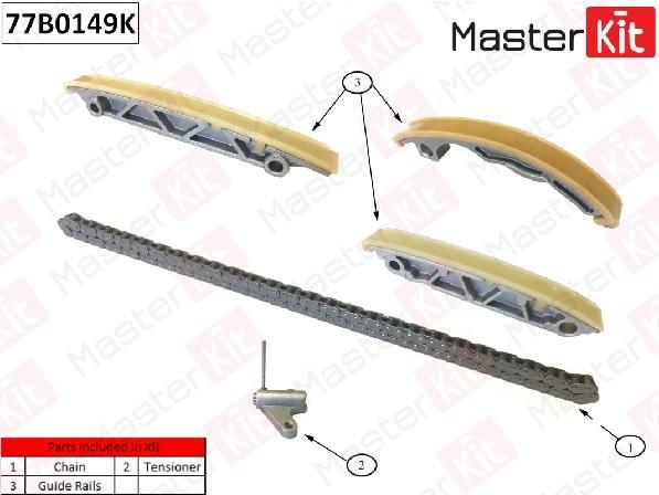 

Комплект Цепи Грм (Средняя, Без Звездочек) Vag Camb,Cgkb 77b0149k MasterKit арт. 77B0149K, 77B0149K