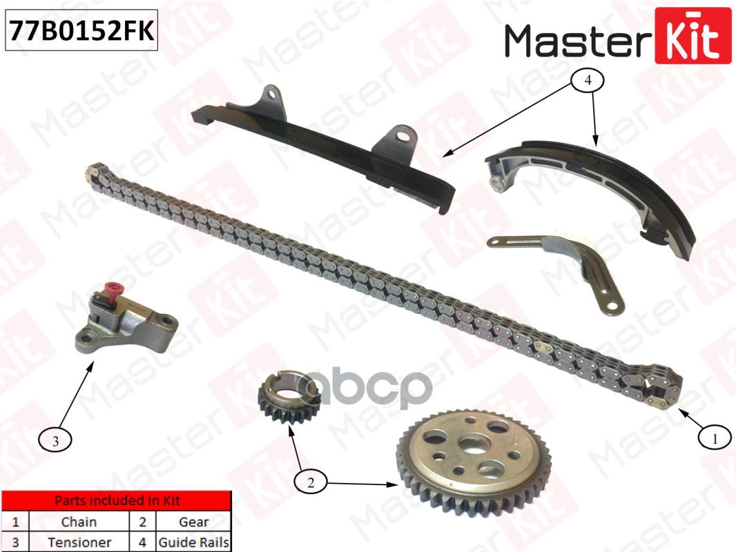 Комплект Цепи Грм Toyota 1sz-Fe 77b0152fk MasterKit арт. 77B0152FK