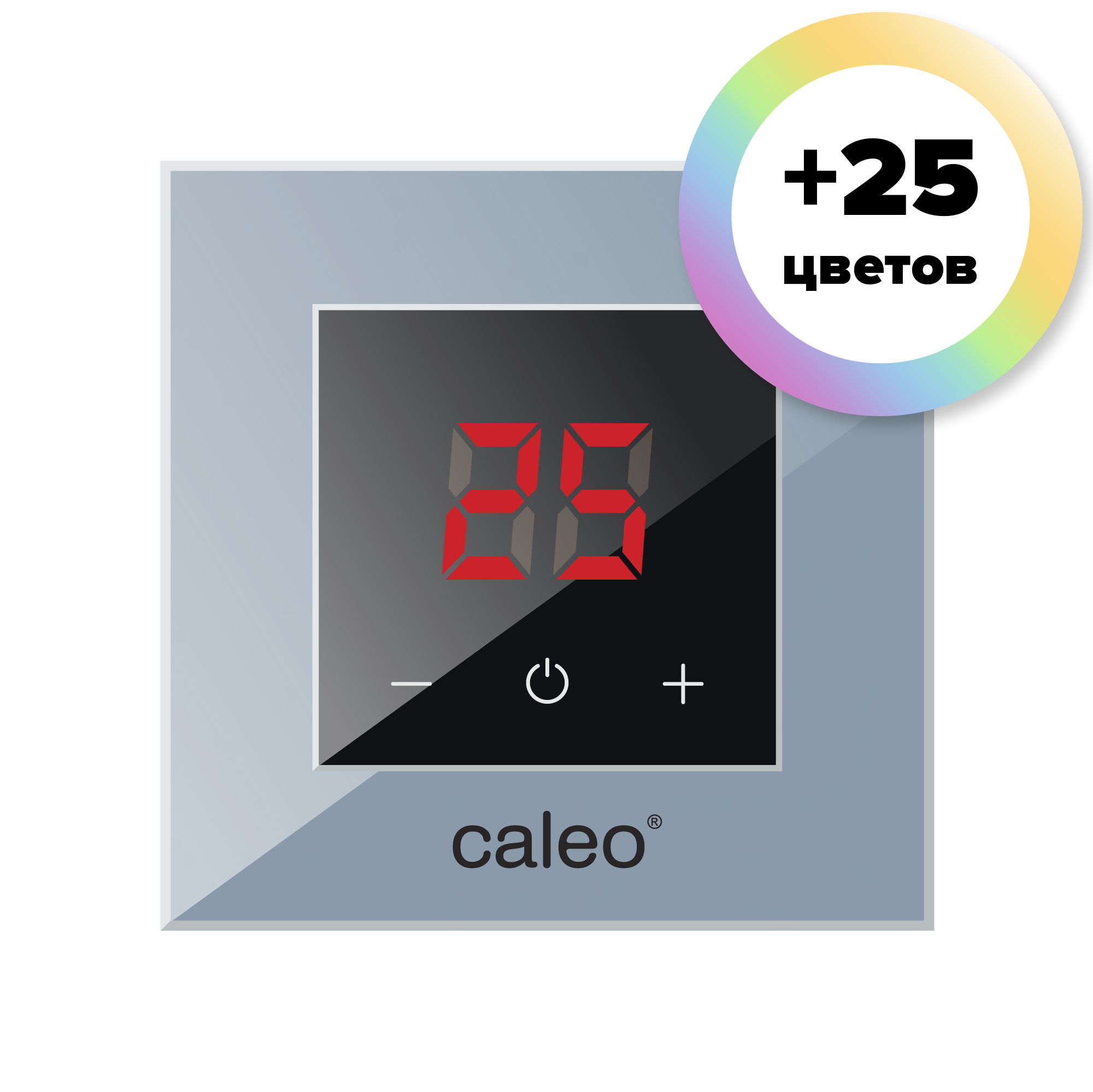 фото Терморегулятор caleo nova встраиваемый цифровой, 3,5 квт, дымчатый