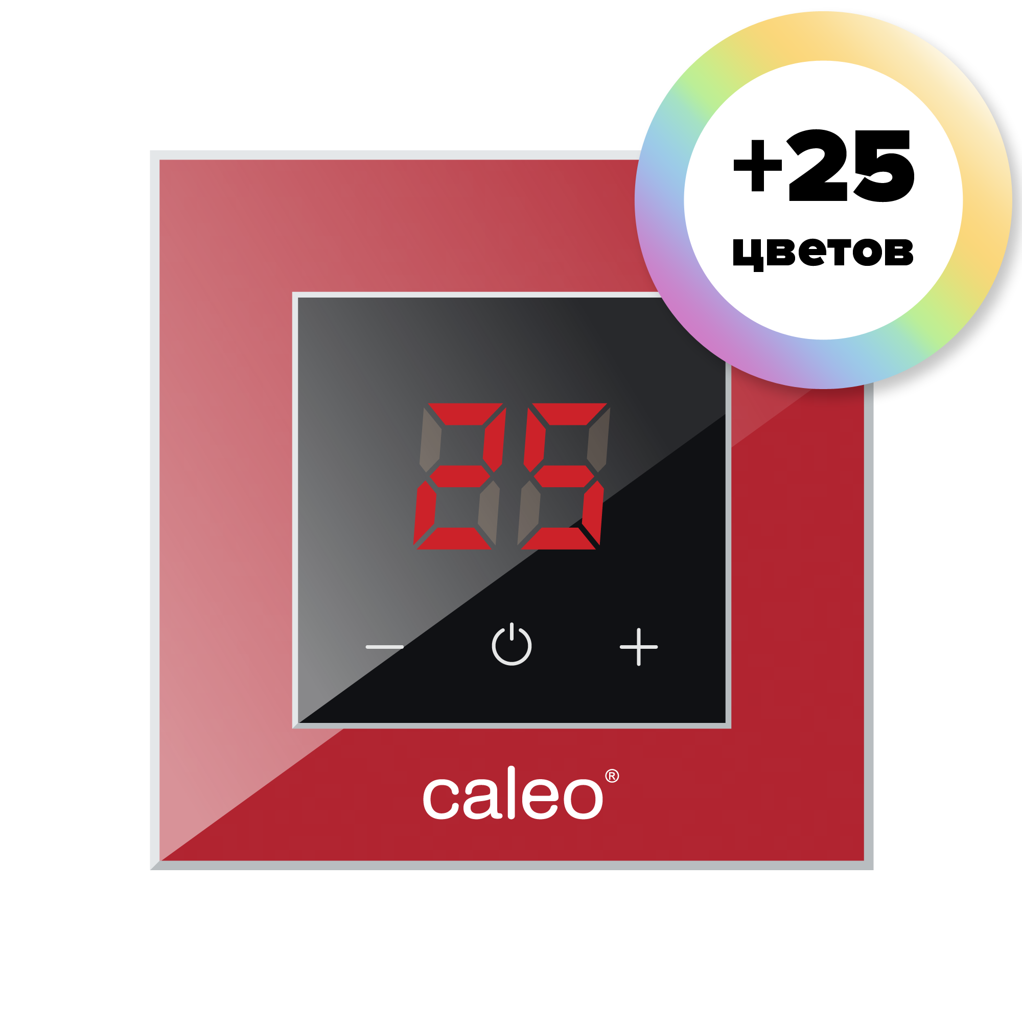 фото Терморегулятор caleo nova встраиваемый цифровой, 3,5 квт, алый