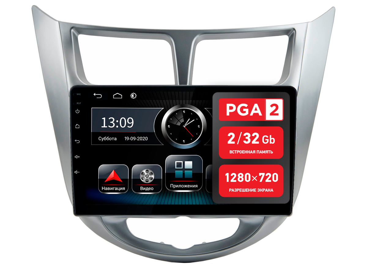 

Штатная магнитола Incar PGA 2 2401 для Hyundai Solaris 2011-17 BT/QLED/2.5D, Hyundai