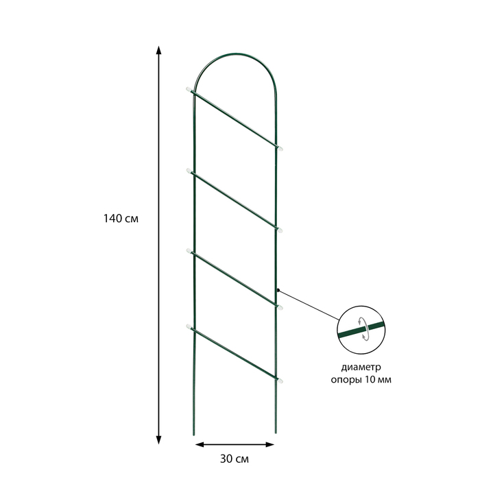 Шпалера для растений Линия металл зеленая 10346805 140 х 1 см 1 шт.
