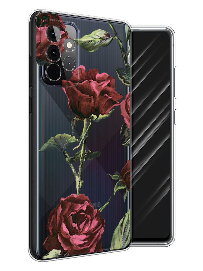 

Чехол Awog на Samsung Galaxy A72 / Самсунг A72 "Бордовые розы фон", Красный, 2101950-8