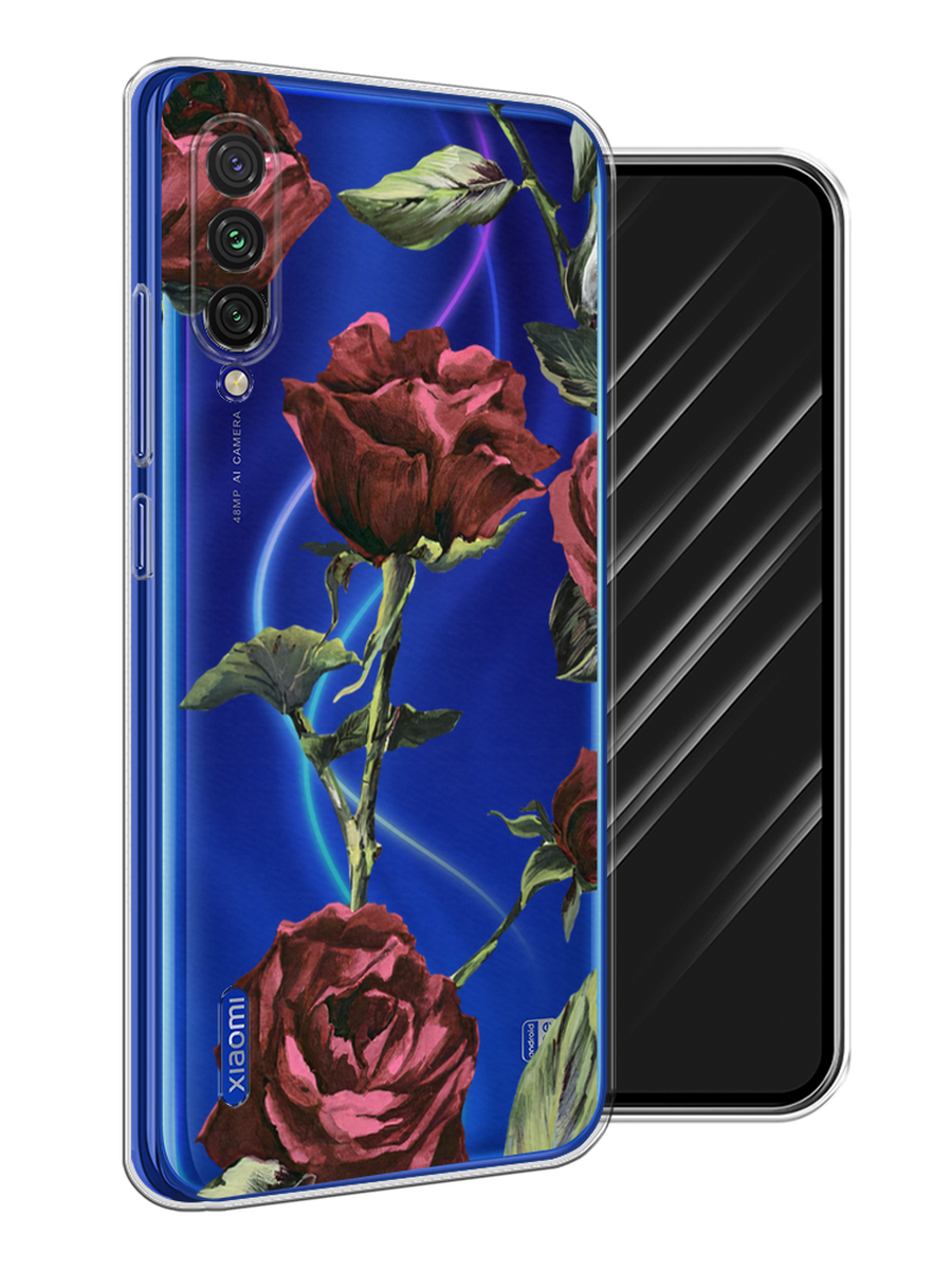 

Силиконовый чехол Awog "Бордовые розы фон" для Xiaomi Mi CC9E, Разноцветный, 35950-8