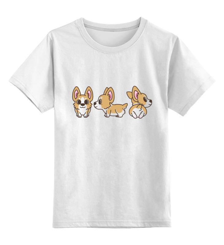 Детская футболка классическая унисекс Printio Корги собака