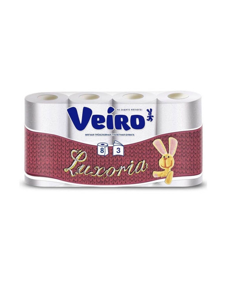

Туалетная бумага Veiro, трехслойная, 8 рулонов