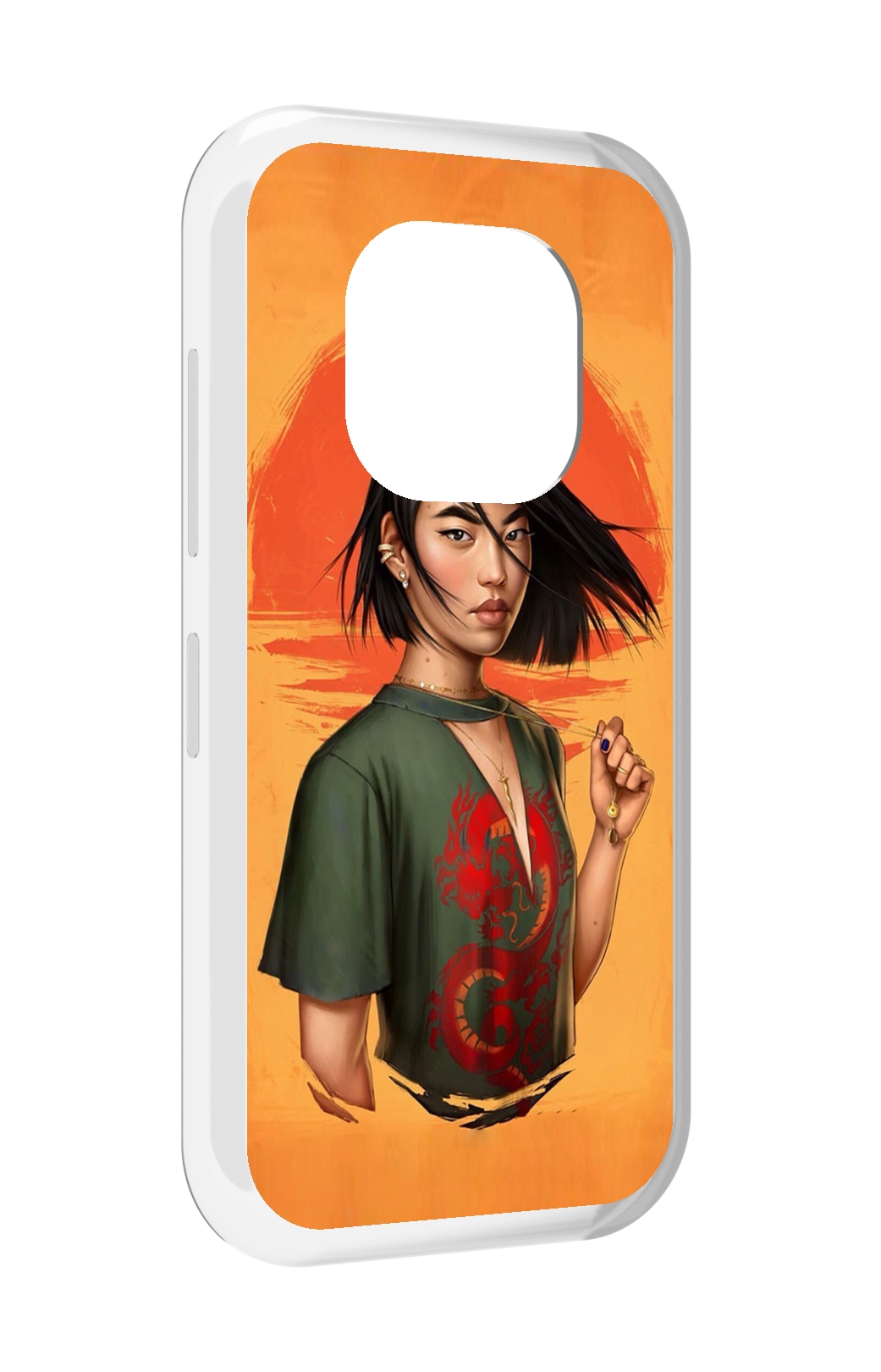 

Чехол MyPads девушка-в-оранжевом-фоне женский для Doogee V20, Прозрачный, Tocco