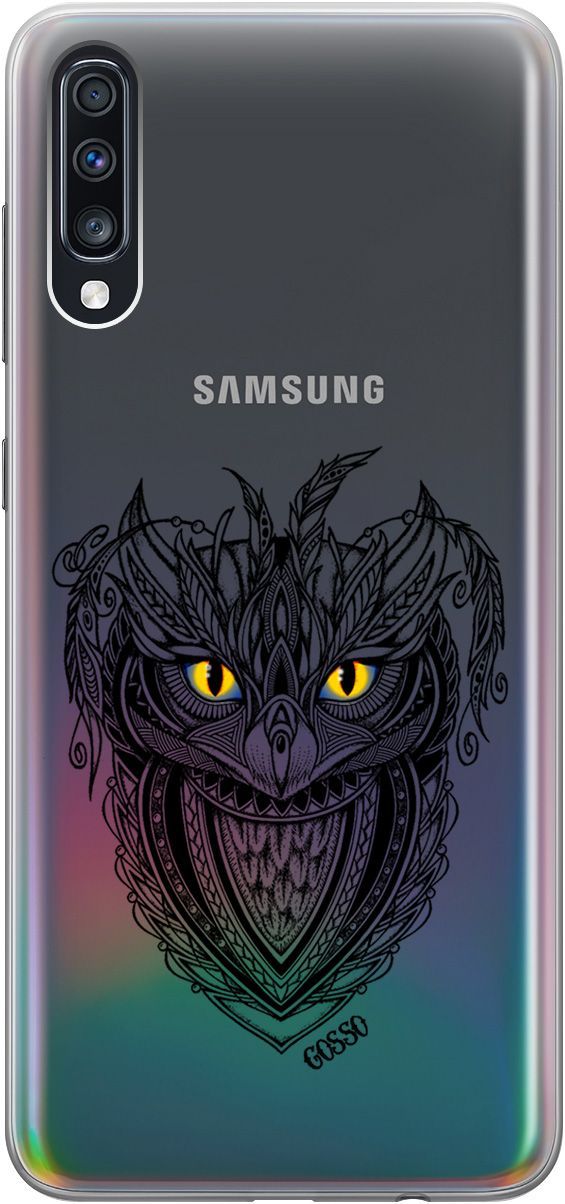 

Чехол на Samsung Galaxy A70/A70s с принтом "Grand Owl" прозрачный, Прозрачный;желтый, 0