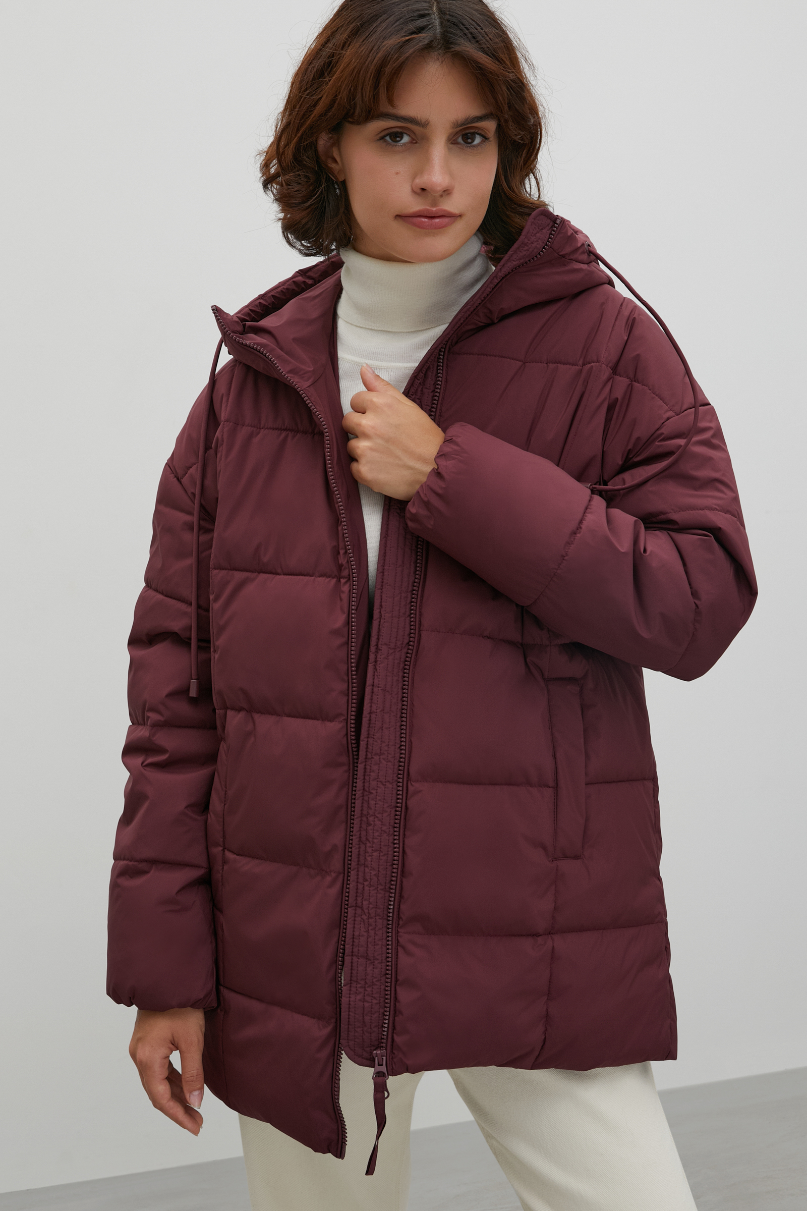 

Куртка женская Finn Flare FAC12014 бордовая 2XL, FAC12014