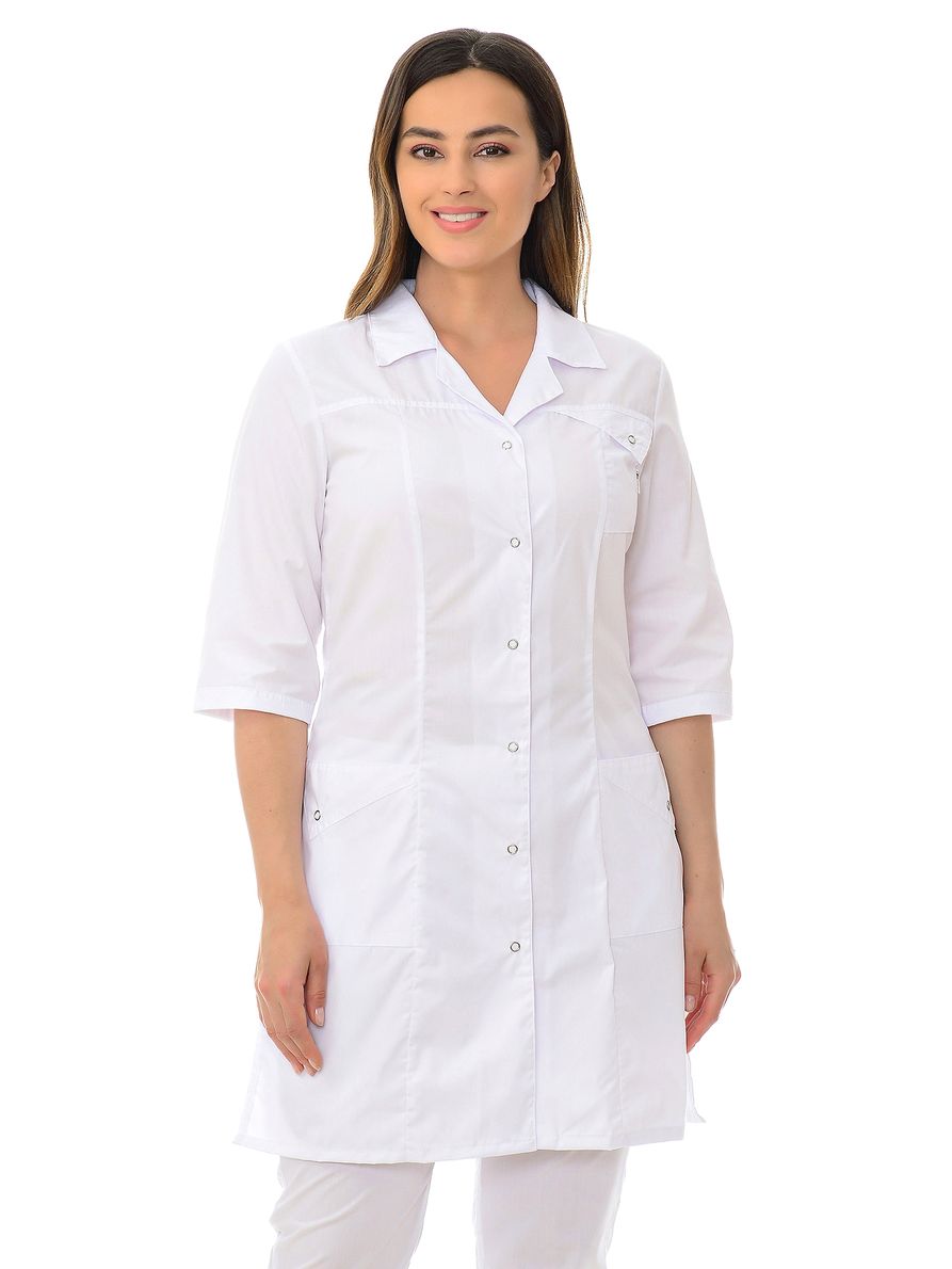 фото Халат медицинский женский medicalwear елена 015 белый 38 ru