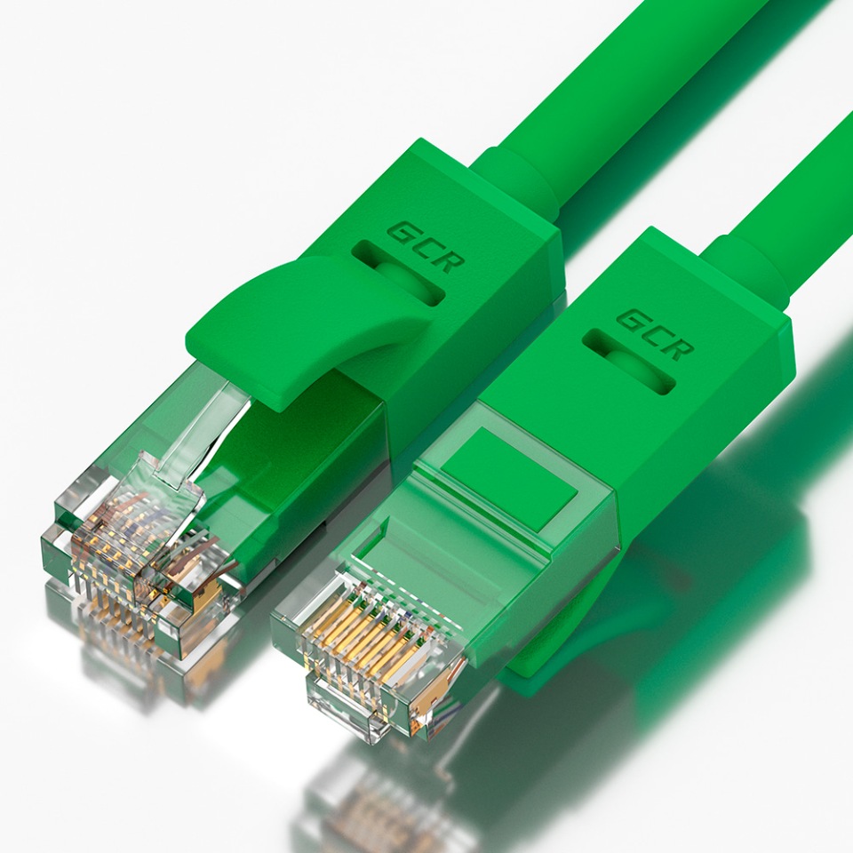 фото Кабель gcr rj45-rj45 5м utp кат.5e, green (gcr-lnc05-5.0m)