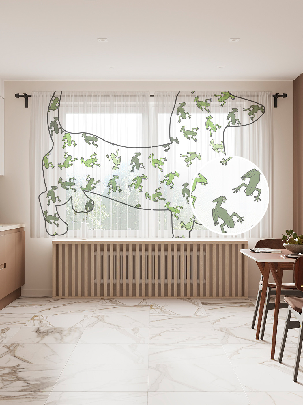 

Фототюль JoyArty "Собачьи лягушки", 145x180 см (2 полотна со шторной лентой + 50 крючков), Собачьи лягушки