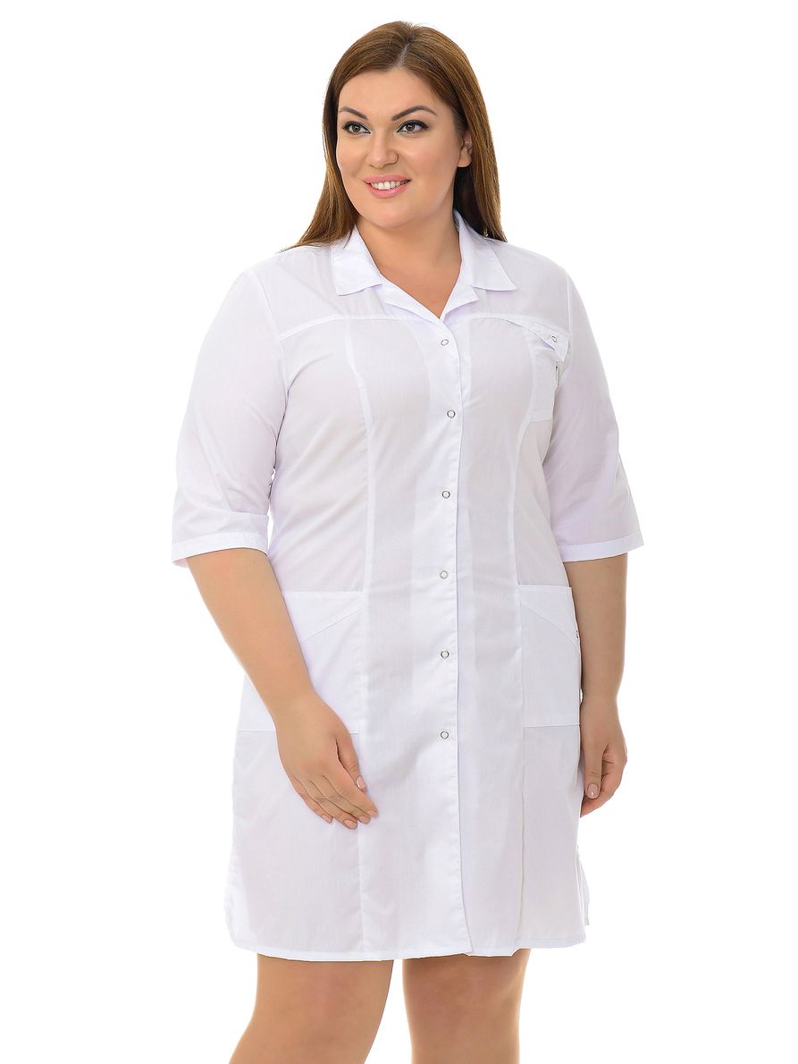 фото Халат медицинский женский medicalwear елена 015 белый 56 ru