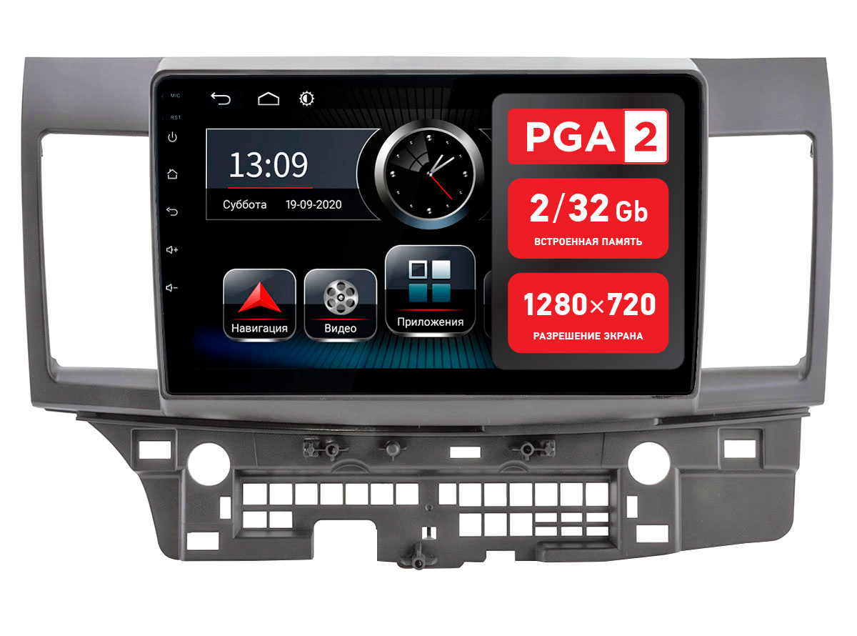 

Штатная магнитола Incar PGA 2 6102 для Mitsubishi Lancer X 07-17 BT/QLED/2.5D, Mitsubishi