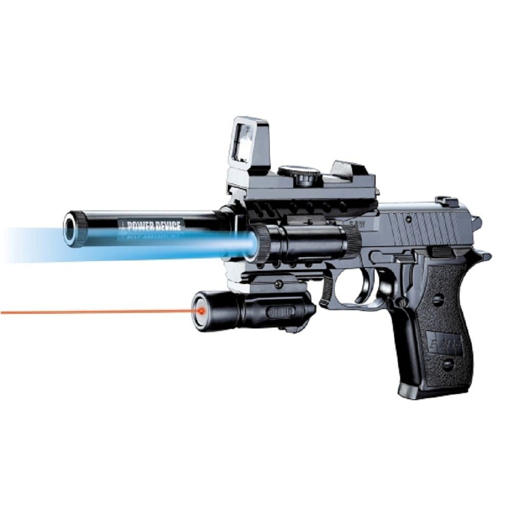 Игрушечный пистолет Fanrong с лазерным прицелом и фонариком, 4x26x16см. 1B00114