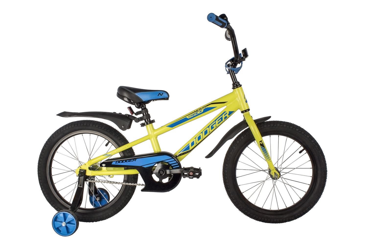 

Велосипед NOVATRACK 18" DODGER алюм., зелёный, тормоз нож, короткие крылья