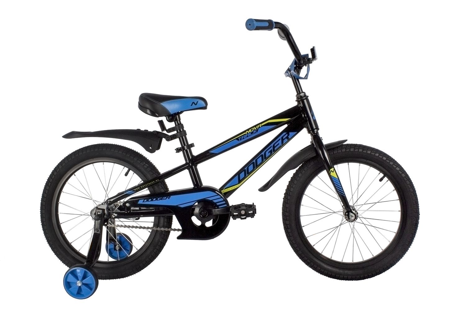

Велосипед NOVATRACK 18" DODGER алюм.,чёрный, тормоз нож, короткие крылья