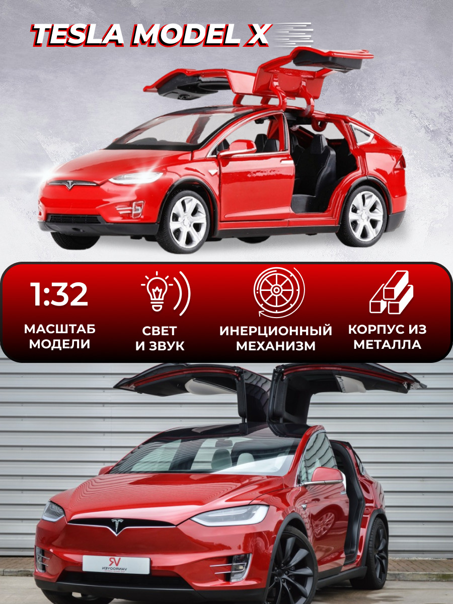 Коллекционная машинка металлическая OUBAOLOON Tesla Model X инерционная 6810 1490₽