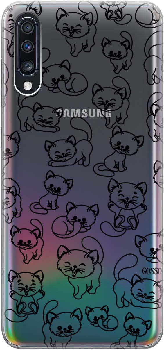 

Чехол на Samsung Galaxy A70/A70s "Cute Kitties" прозрачный, Прозрачный;черный, 0