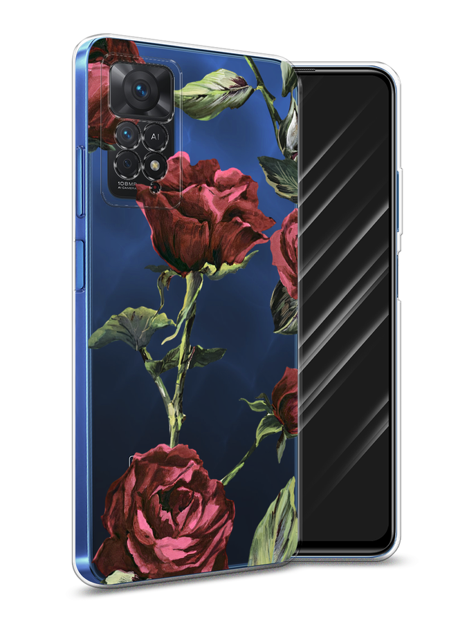

Чехол Awog на Xiaomi Redmi Note 11E Pro "Бордовые розы фон", Красный, 314750-8