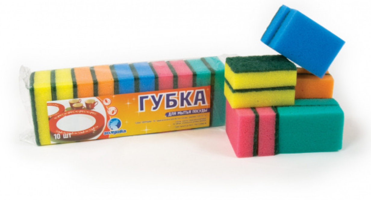 

Губка для посуды Золушка 10, 10 шт, 85х55 мм, Разноцветный