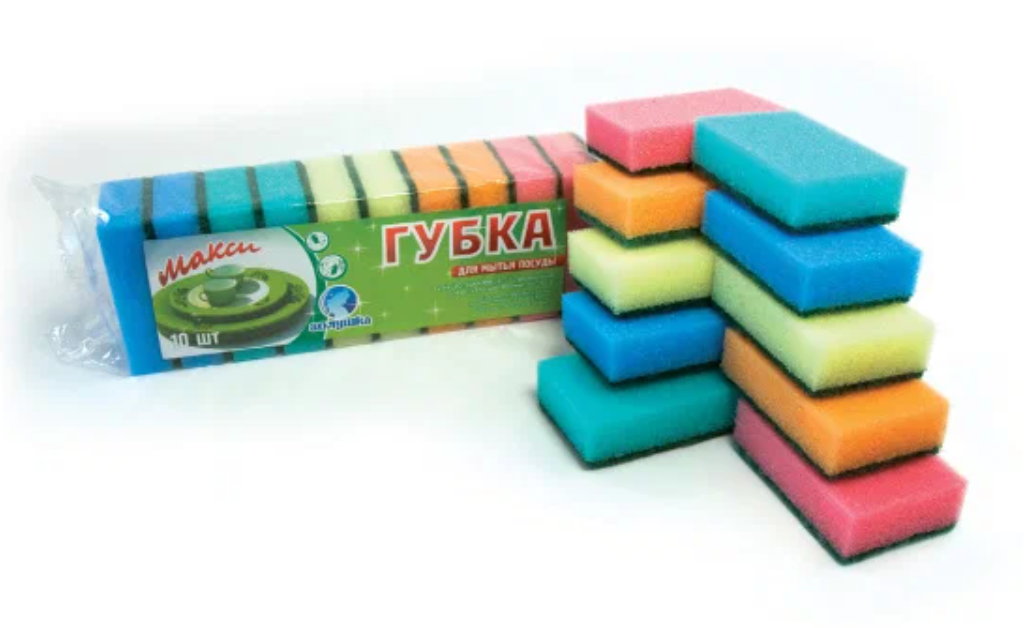 

Губка для посуды Золушка Макси 10 шт., Разноцветный