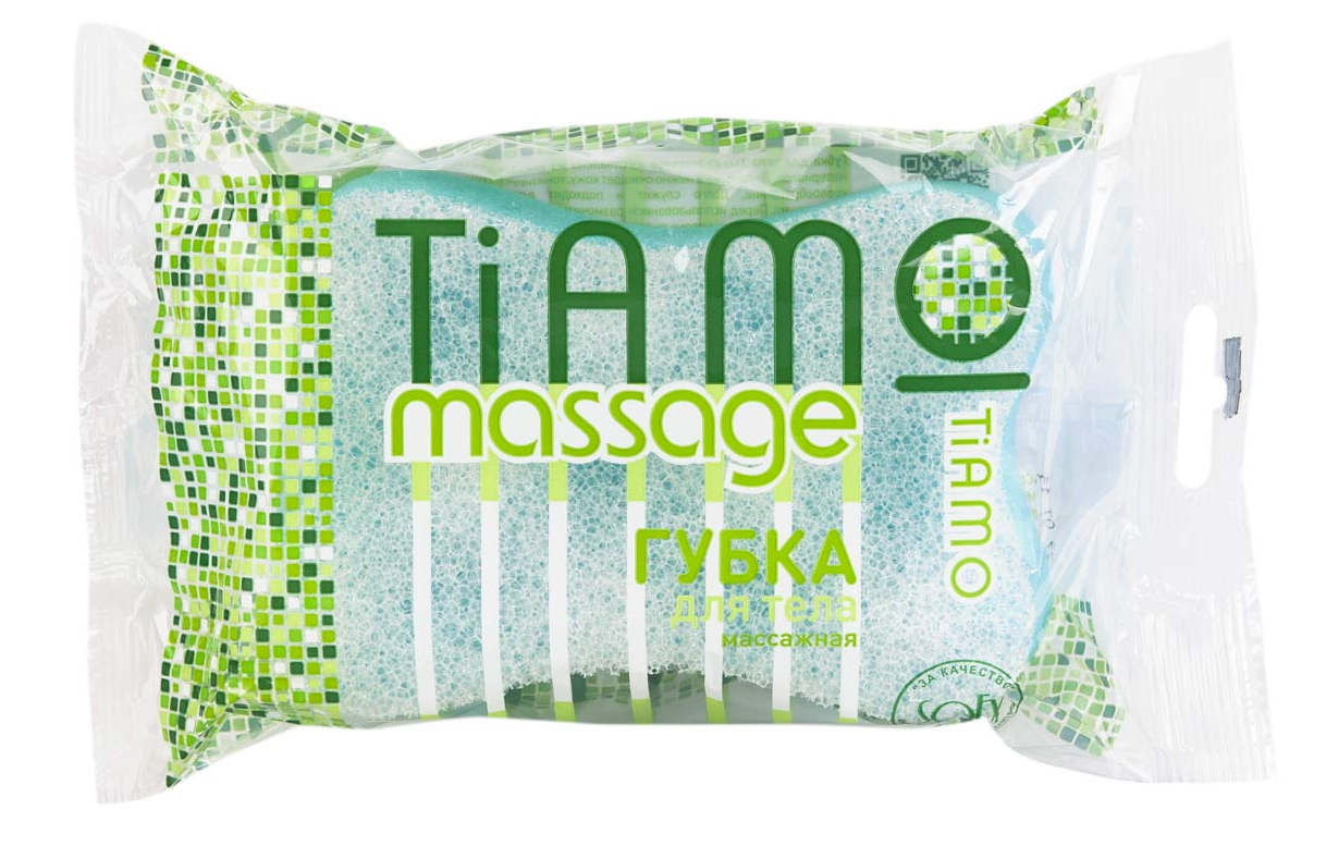 

Губка для тела TIAMO Massage "Комфорт" (поролон+массаж), Оранжевый