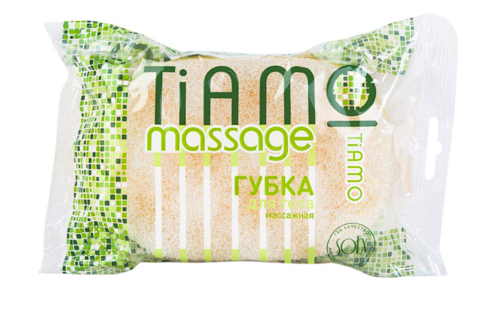 

Губка для тела TIAMO Massage "Овал" (поролон+массаж), Зеленый