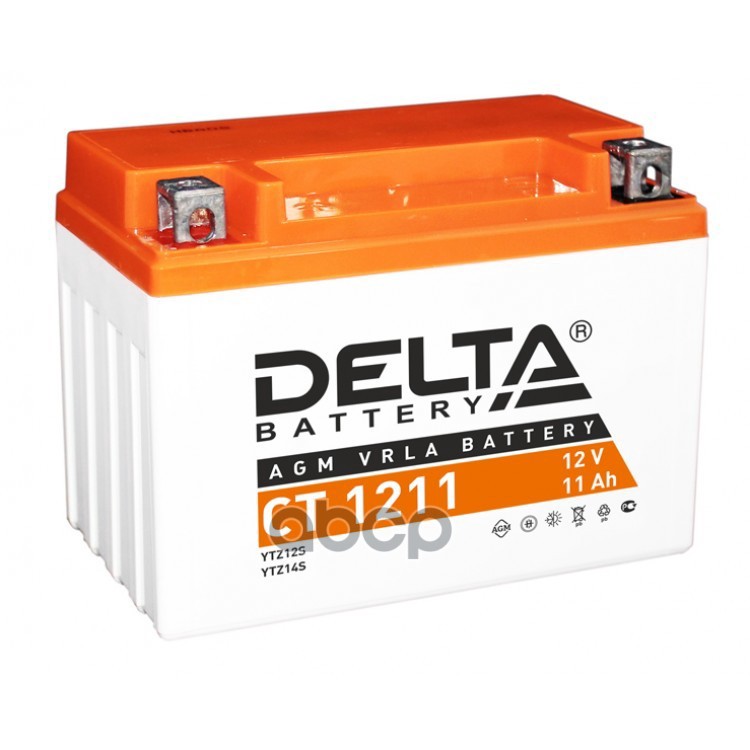 

Аккумулятор Delta Battery Мото Agm 11 А/Ч Прямая L+ 151x86x112 En210 А DELTA battery арт.