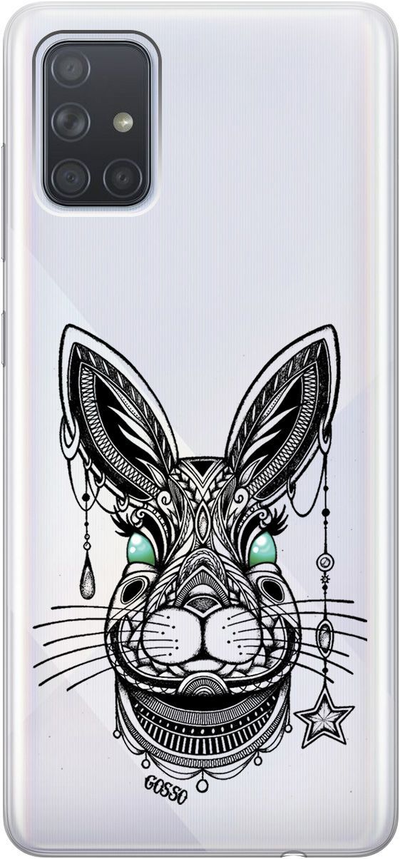 

Силиконовый чехол на Samsung Galaxy A71 с принтом "Grand Rabbit" прозрачный, Прозрачный;зеленый, 0