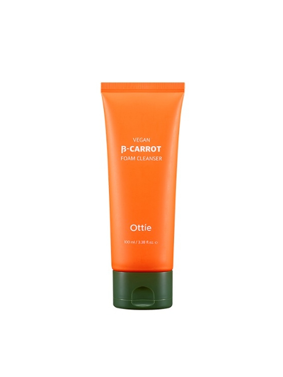 Ottie Мягкая укрепляющая пенка для сияния кожи Vegan Beta-Carrot Foam Cleanser ottie очищающая веган пенка на основе органической моркови ottie vegan beta carrot foam cleanser 100 0