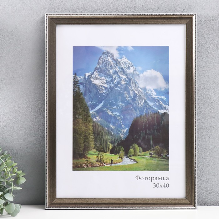 

Фоторамка пластик Пастель 30х40 см, серебро