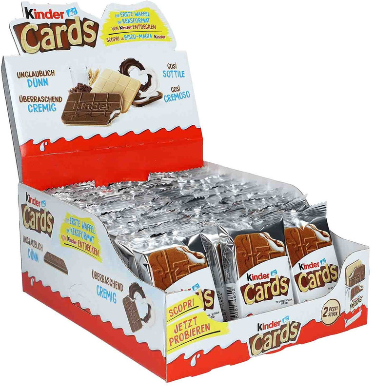 Шоколадно-молочное печенье Kinder Cards Mini, Киндер Кардс Мини 25,6г. х 30шт